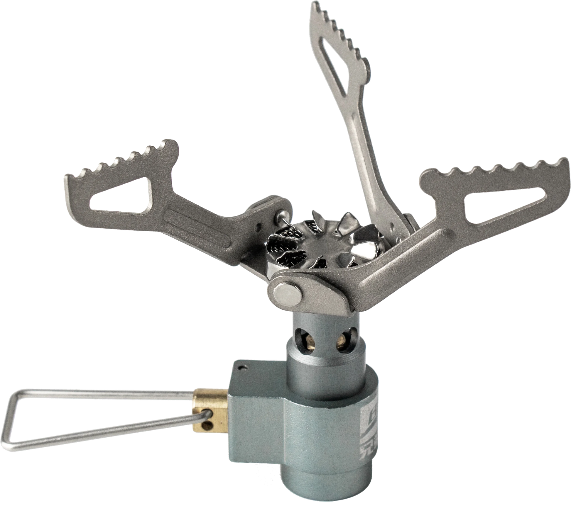 Portable camping stove on a white background