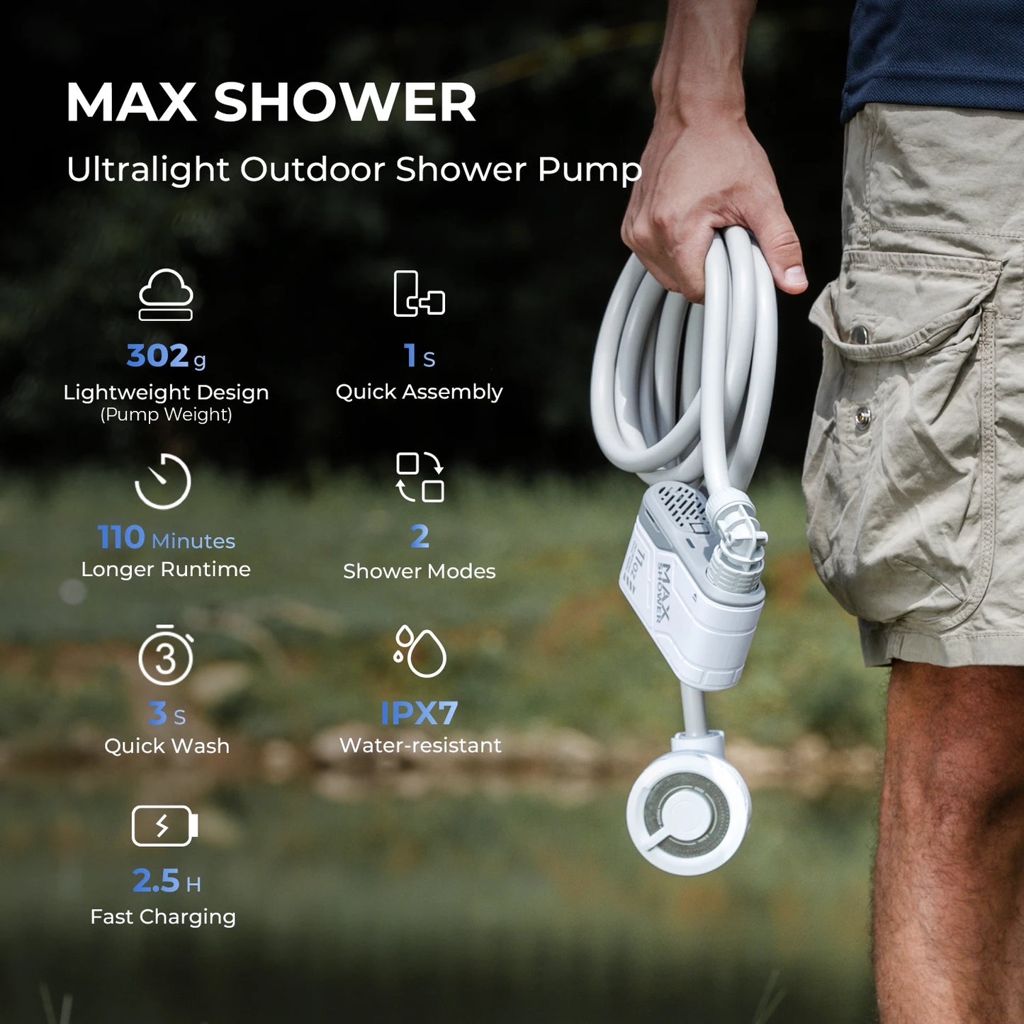 FLEXTAIL Portable Electric Camping Shower