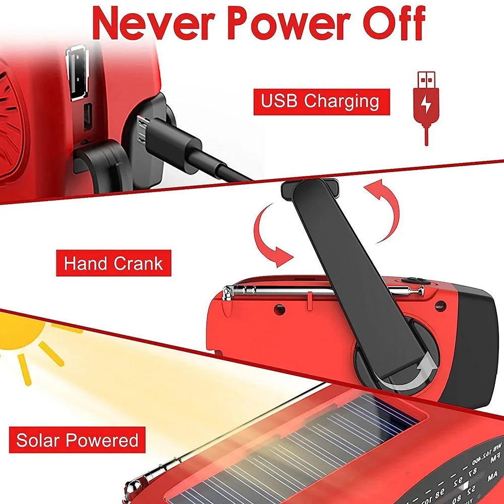 Solar Hand Crank Camping Radio Light