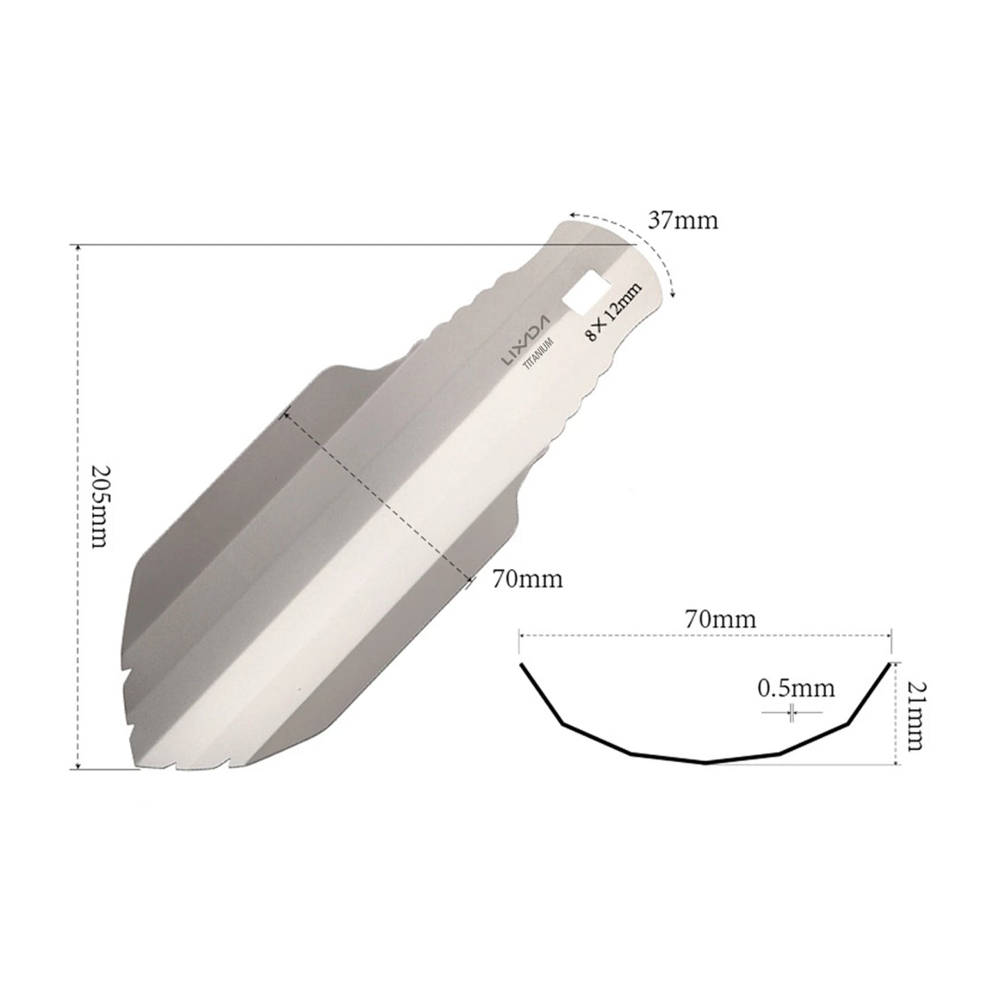 Lixada Titanium Ultralight Camping Shovel