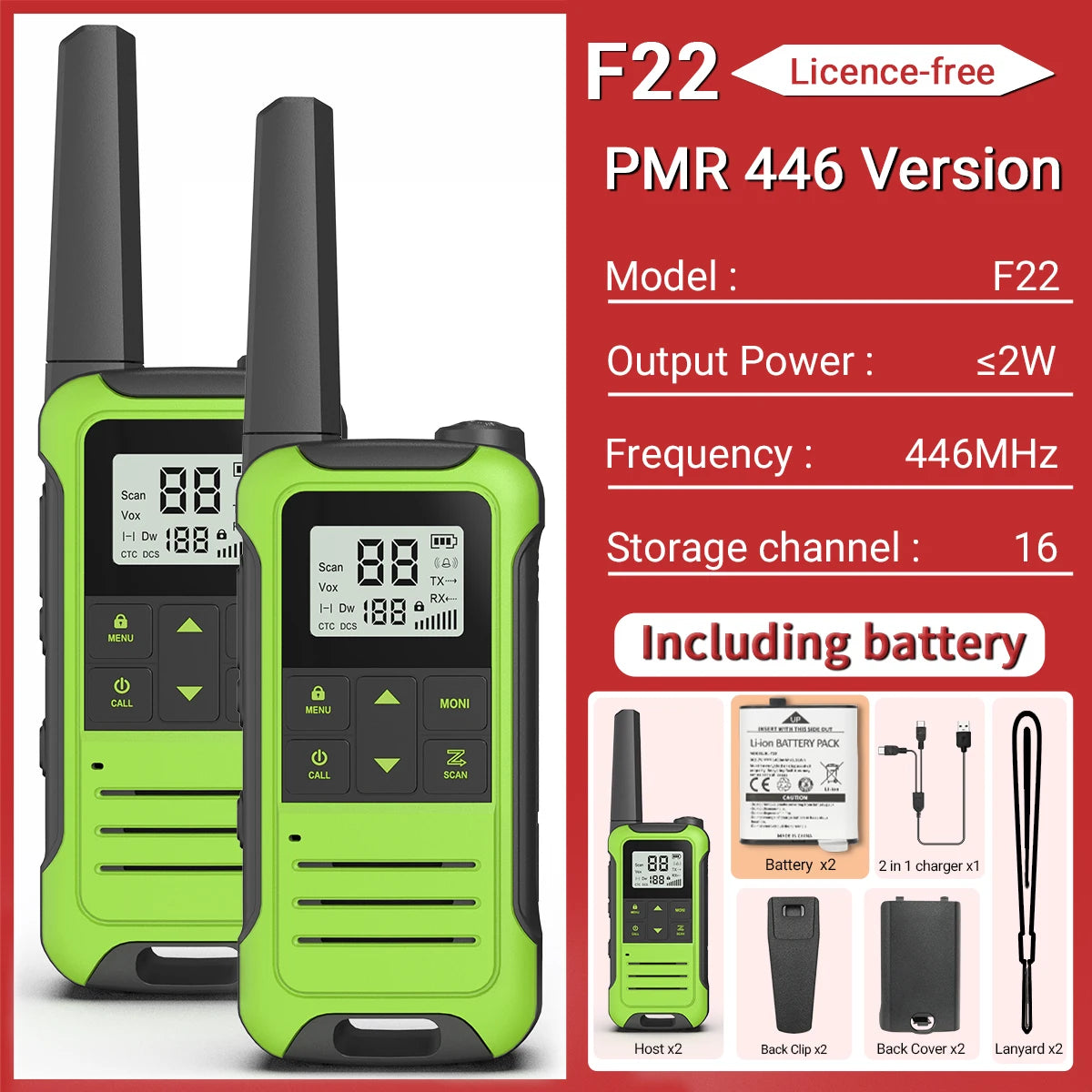 Baofeng F22 Mini Walkie Talkie Set