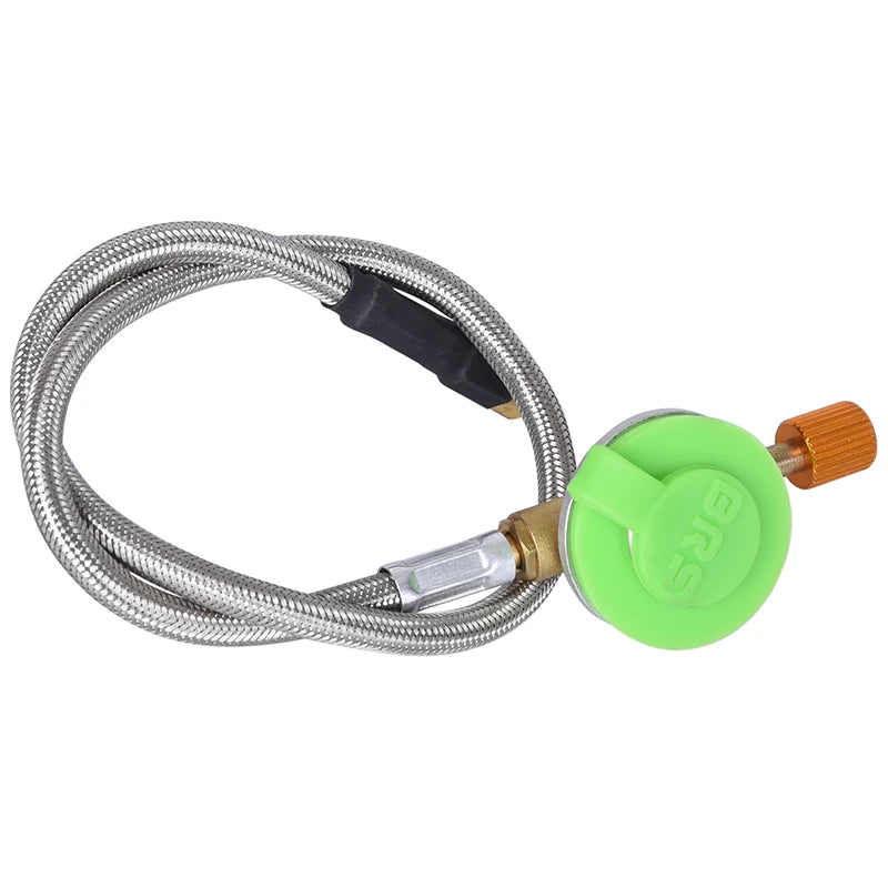 Lock with green lock cylinder and metal cable on a white background