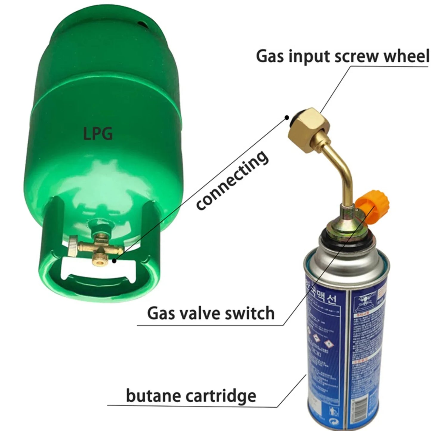 Gas Refill Valve Hose Adapter Tube