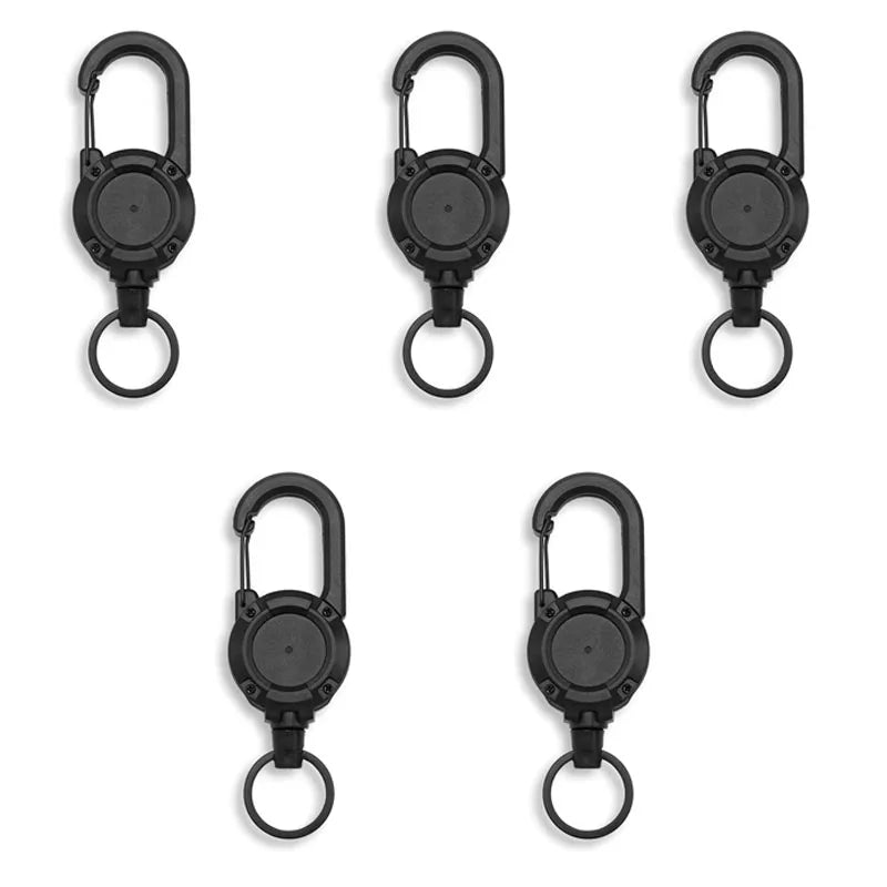 Retractable Carabiner Keychain with Steel Wire