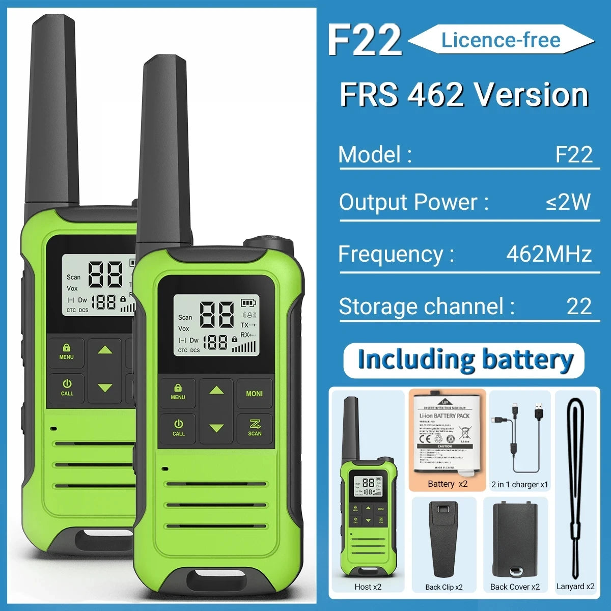 Baofeng F22 Mini Walkie Talkie Set