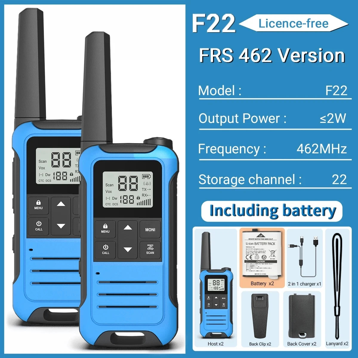 Baofeng F22 Mini Walkie Talkie Set