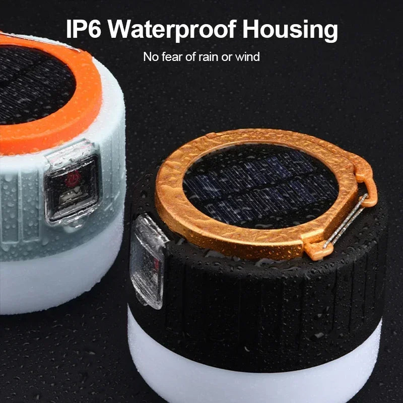 Two LED lights with IP6 waterproof housing on a black background