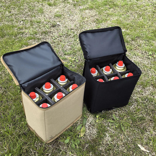 Two insulated drink carriers with bottles on a grassy background