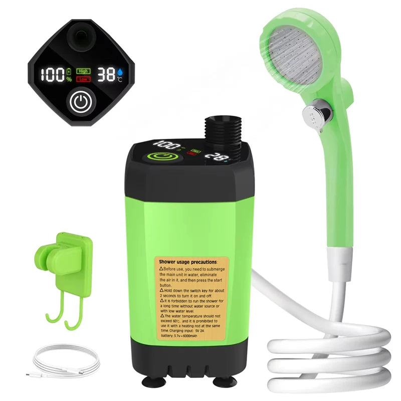 Rechargeable Digital Camping Shower Kit