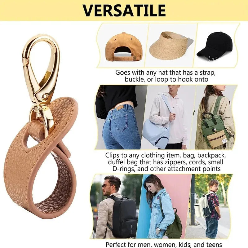 Leather Travel Hat Clip Strap Buckle