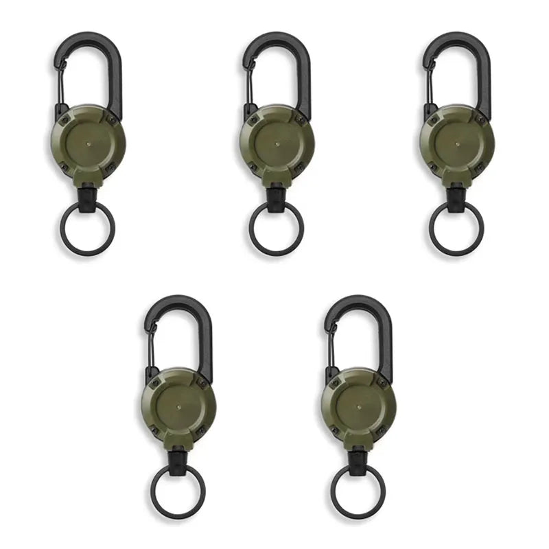 Retractable Carabiner Keychain with Steel Wire