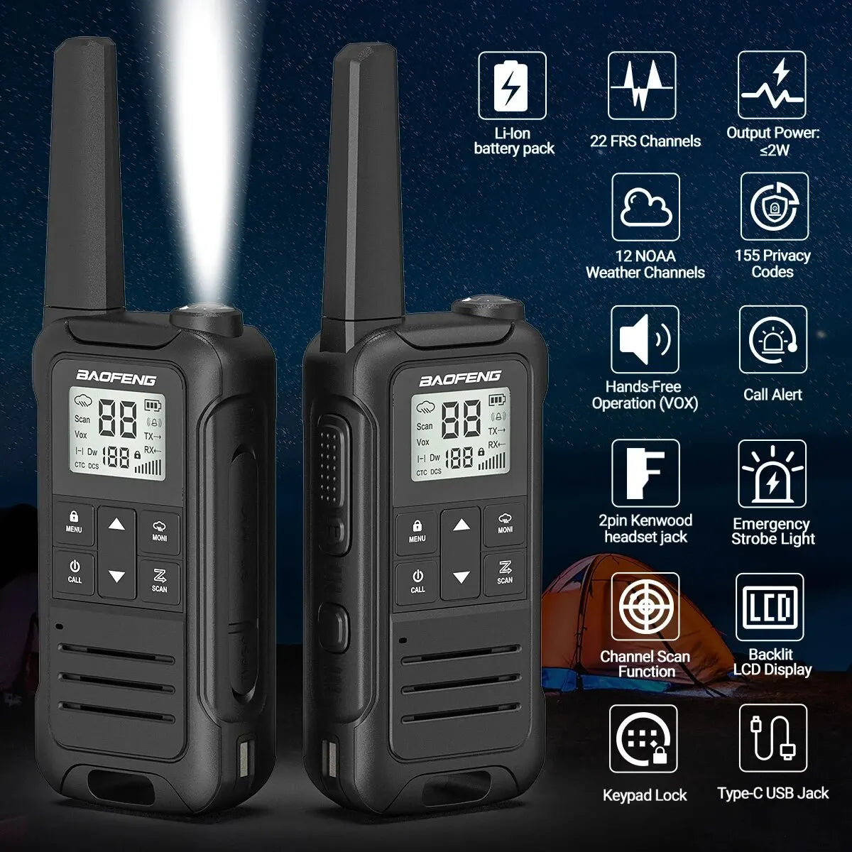 Baofeng F22 Mini Walkie Talkie Set