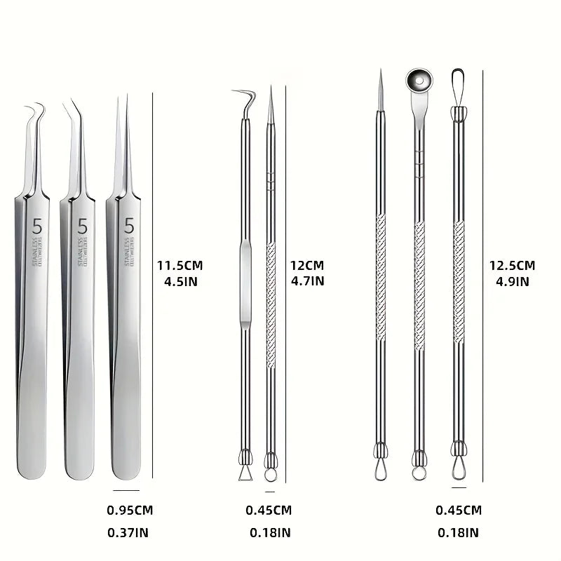 8-Piece Stainless Steel Blackhead Remover