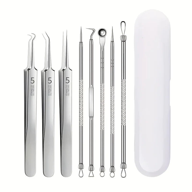 8-Piece Stainless Steel Blackhead Remover