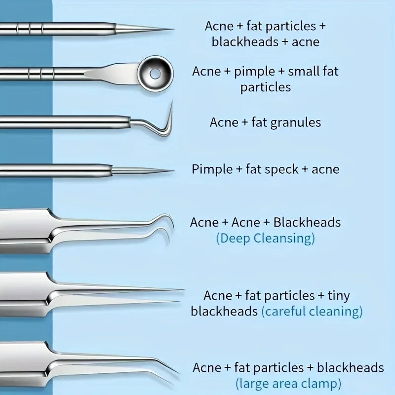 8-Piece Stainless Steel Blackhead Remover