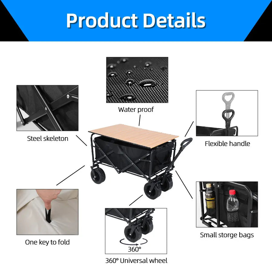 Folding Heavy Duty Beach Utility Wagon